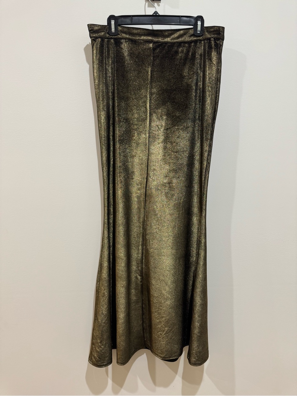 silence + noise velvet stretch pull on Metallic Olive Maxi Skirt sise12 new - Picture 3 of 6